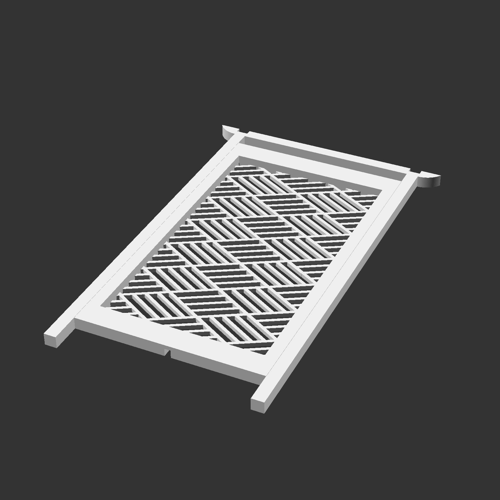 Kumiko Japanese Shoji Lantern - Hishisannoji-Kuzushi 3D print model_13