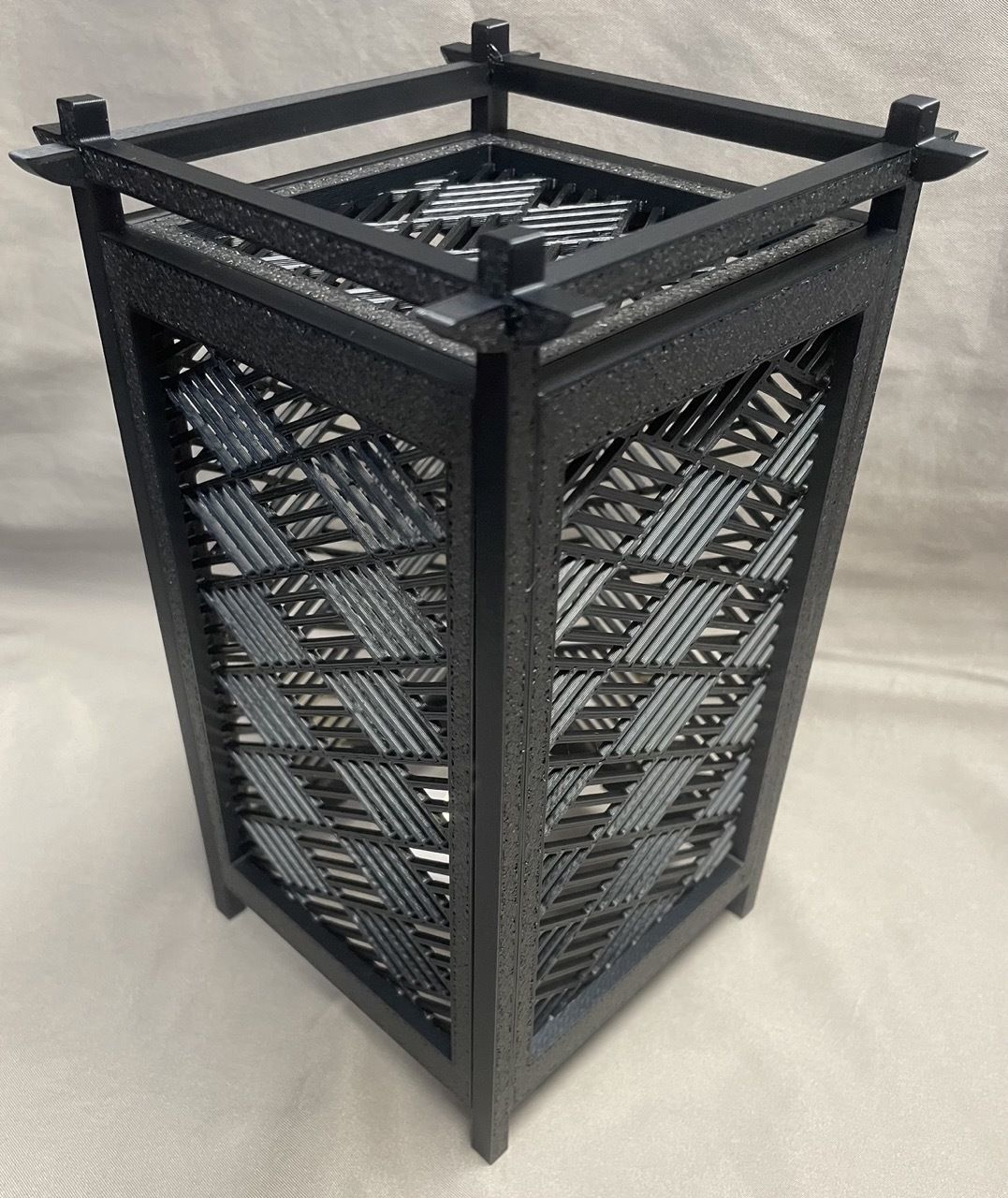 Kumiko Japanese Shoji Lantern - Hishisannoji-Kuzushi 3D print model_5