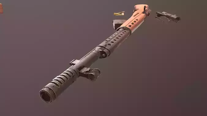 SVT-40 Semi-Automatic rifle - PBR Low Poly Model