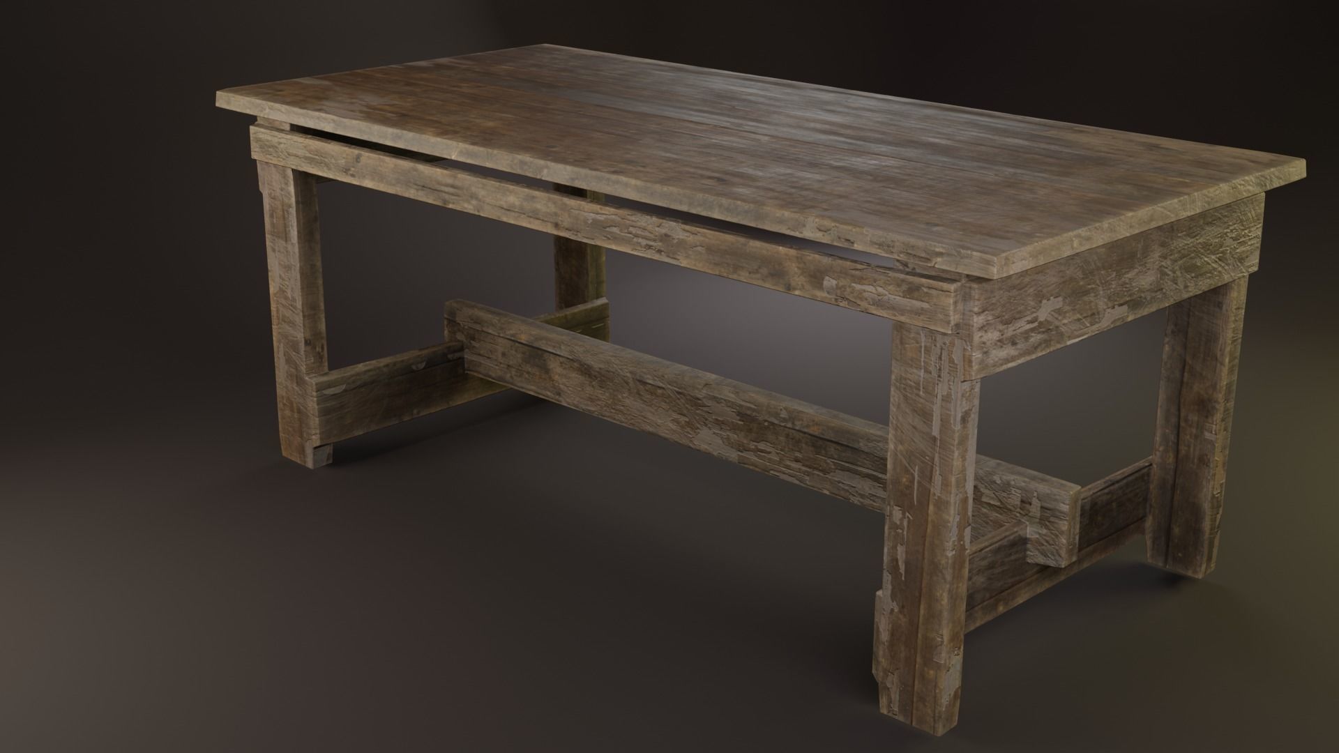 Wood Table LP GameReady Low-poly 3D model_3