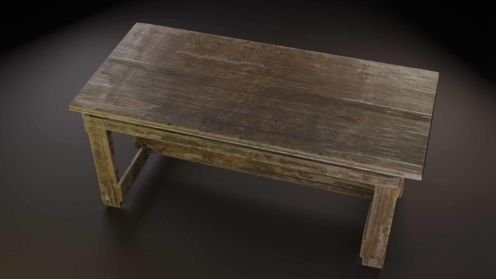 Wood Table LP GameReady Low-poly 3D model_6