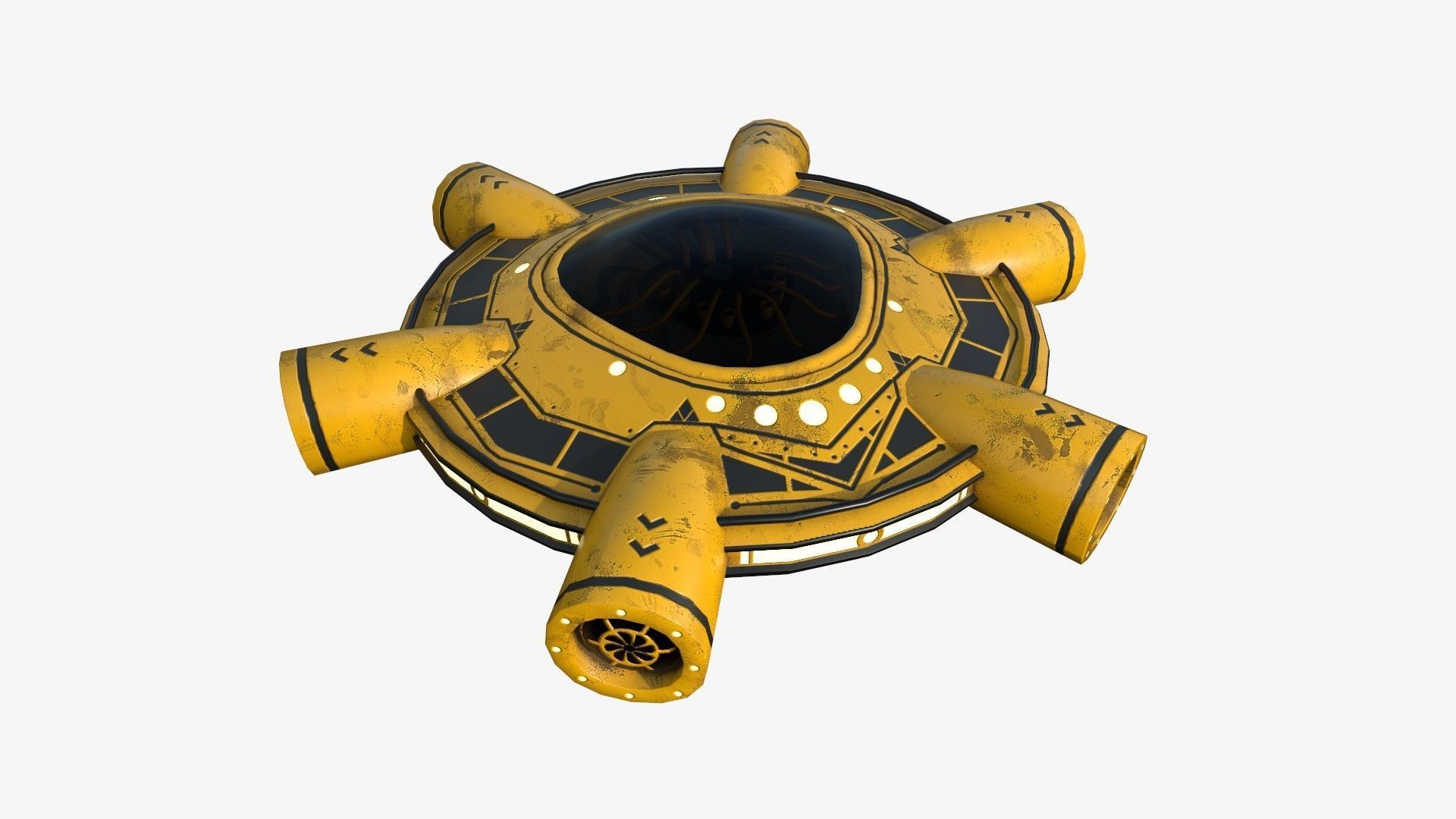 3D model Alien Spaceship UFO J08 Yellow Dirt - Sci Fi Spacecraft Design ...