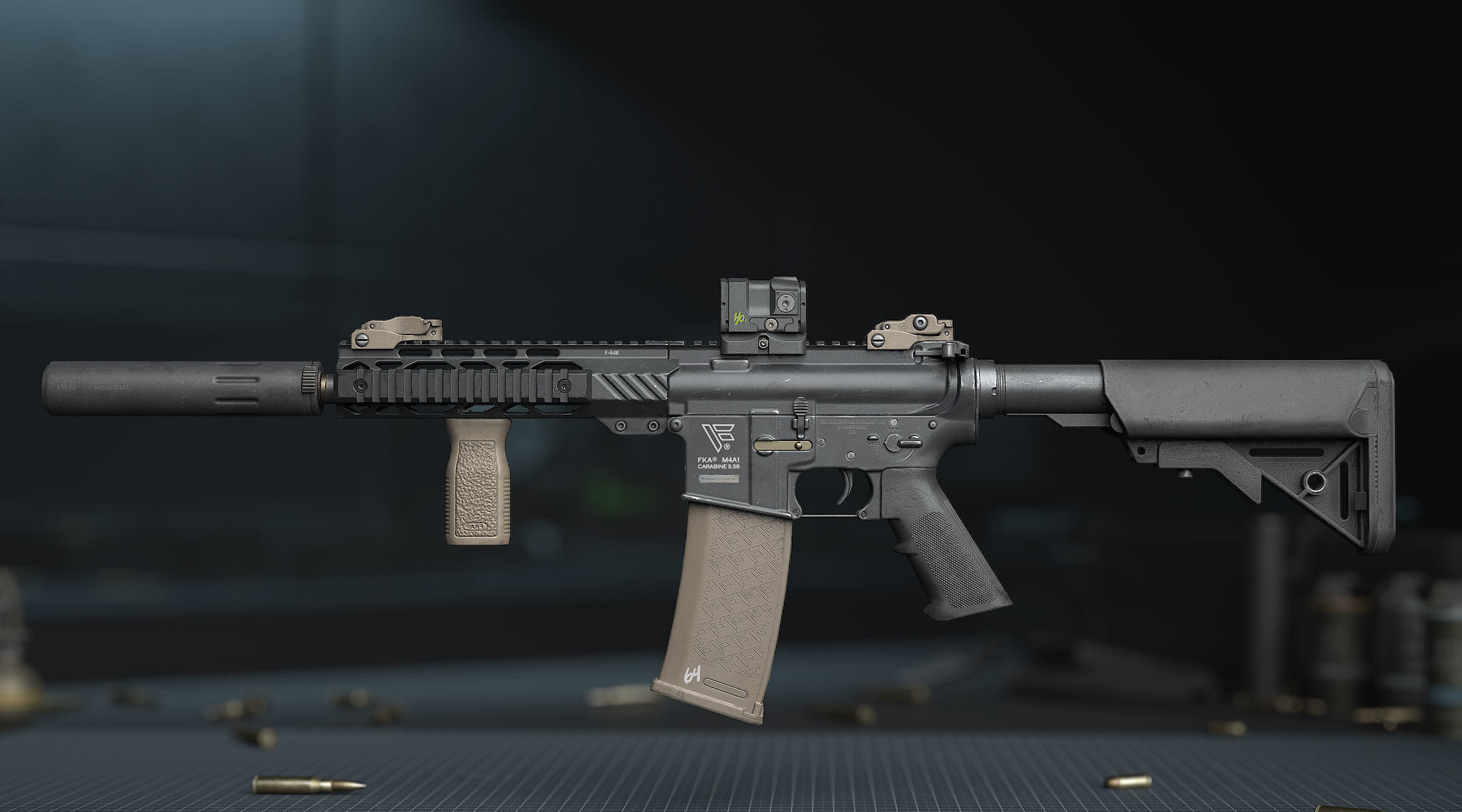 Weapon - AR15 HoloSight AimPoint - assault rifle Low-poly 3D model_1