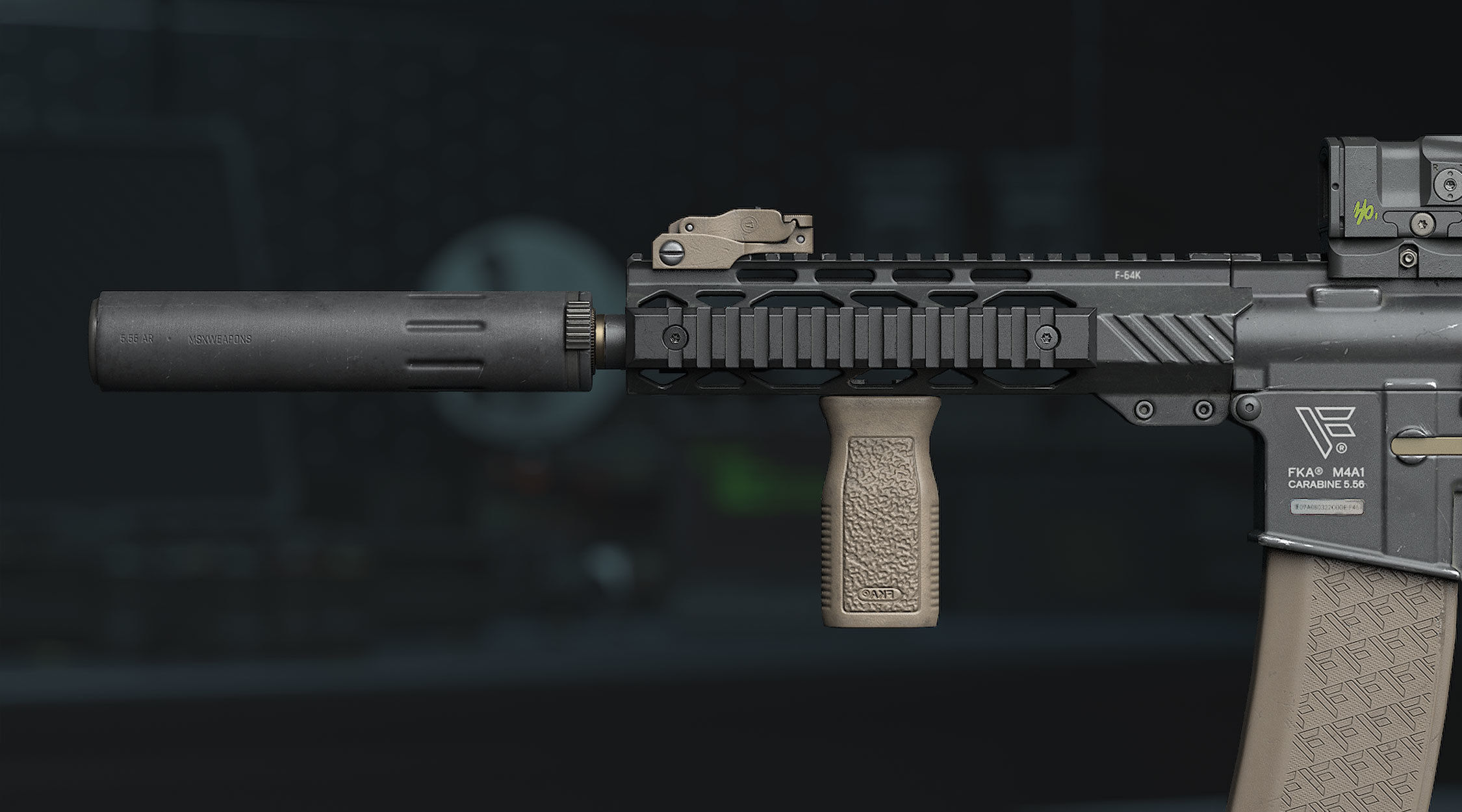 Weapon - AR15 HoloSight AimPoint - assault rifle Low-poly 3D model_4