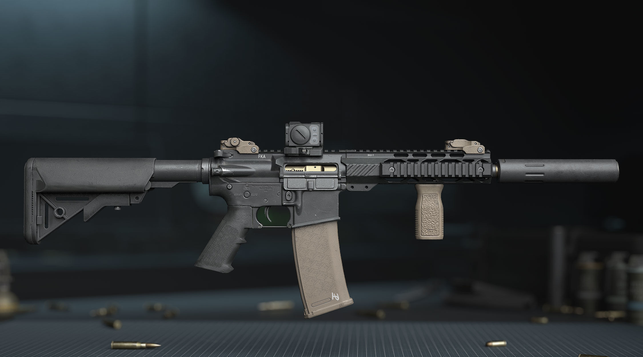 Weapon - AR15 HoloSight AimPoint - assault rifle Low-poly 3D model_2