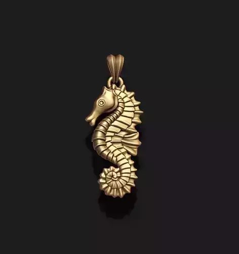 Seahorse pendant 3D print model