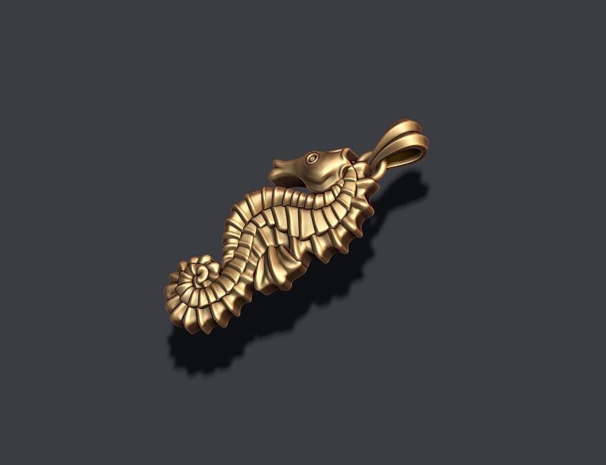 Seahorse pendant 3D print model_1