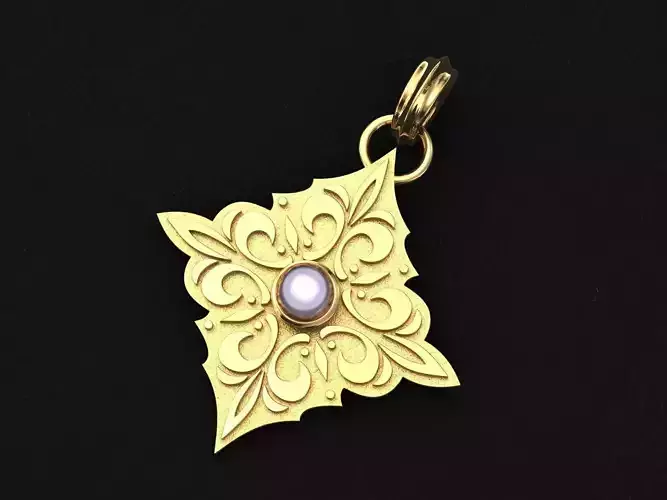 Historical flower-pendant 3D print model