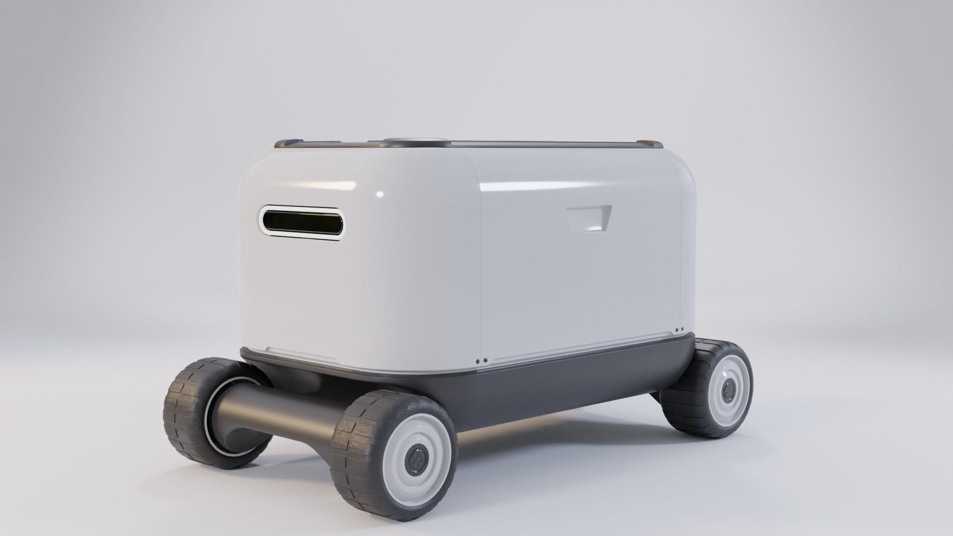 Futuristic Delivery Bot Low-poly 3D model_3