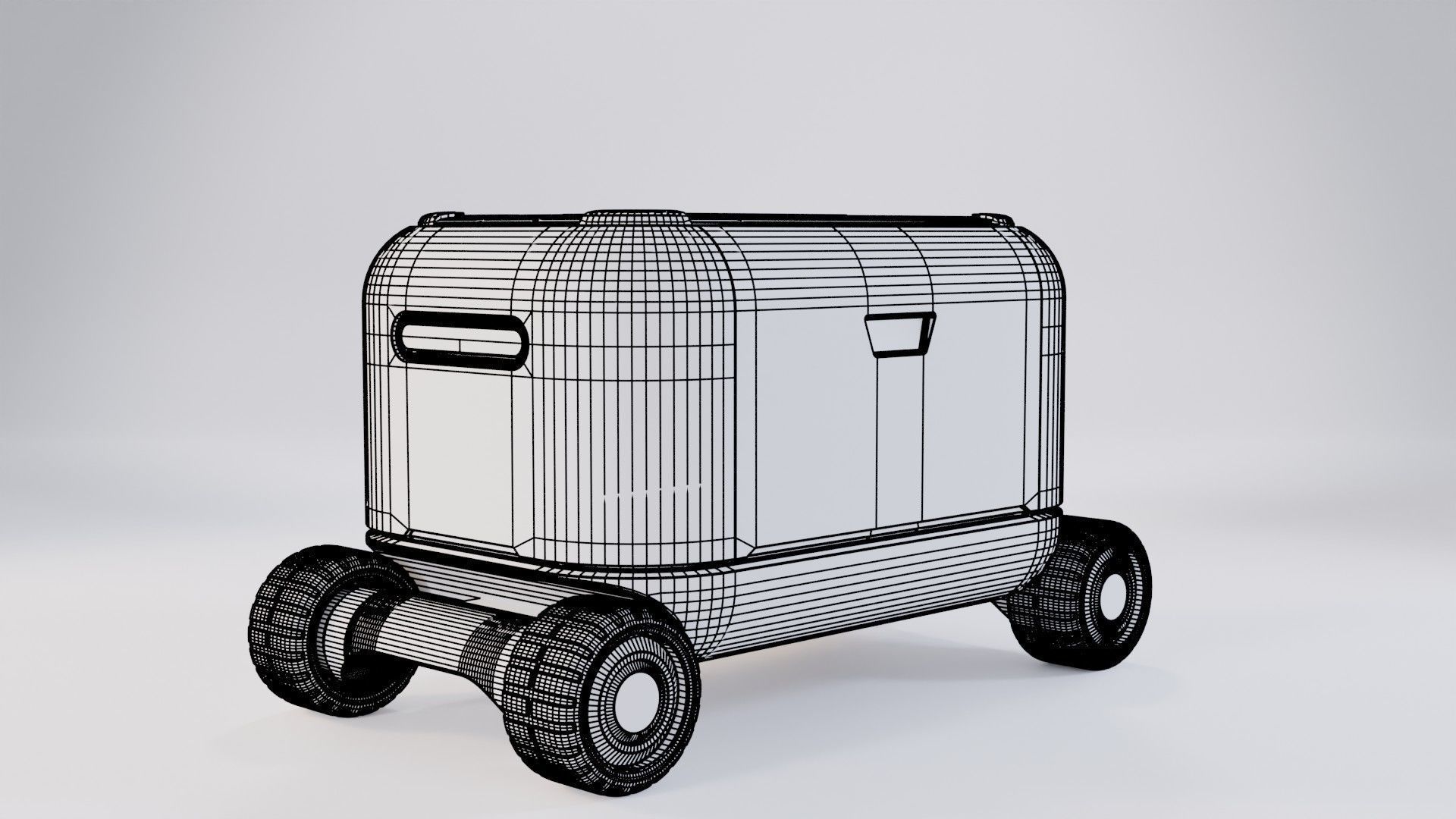 Futuristic Delivery Bot Low-poly 3D model_8