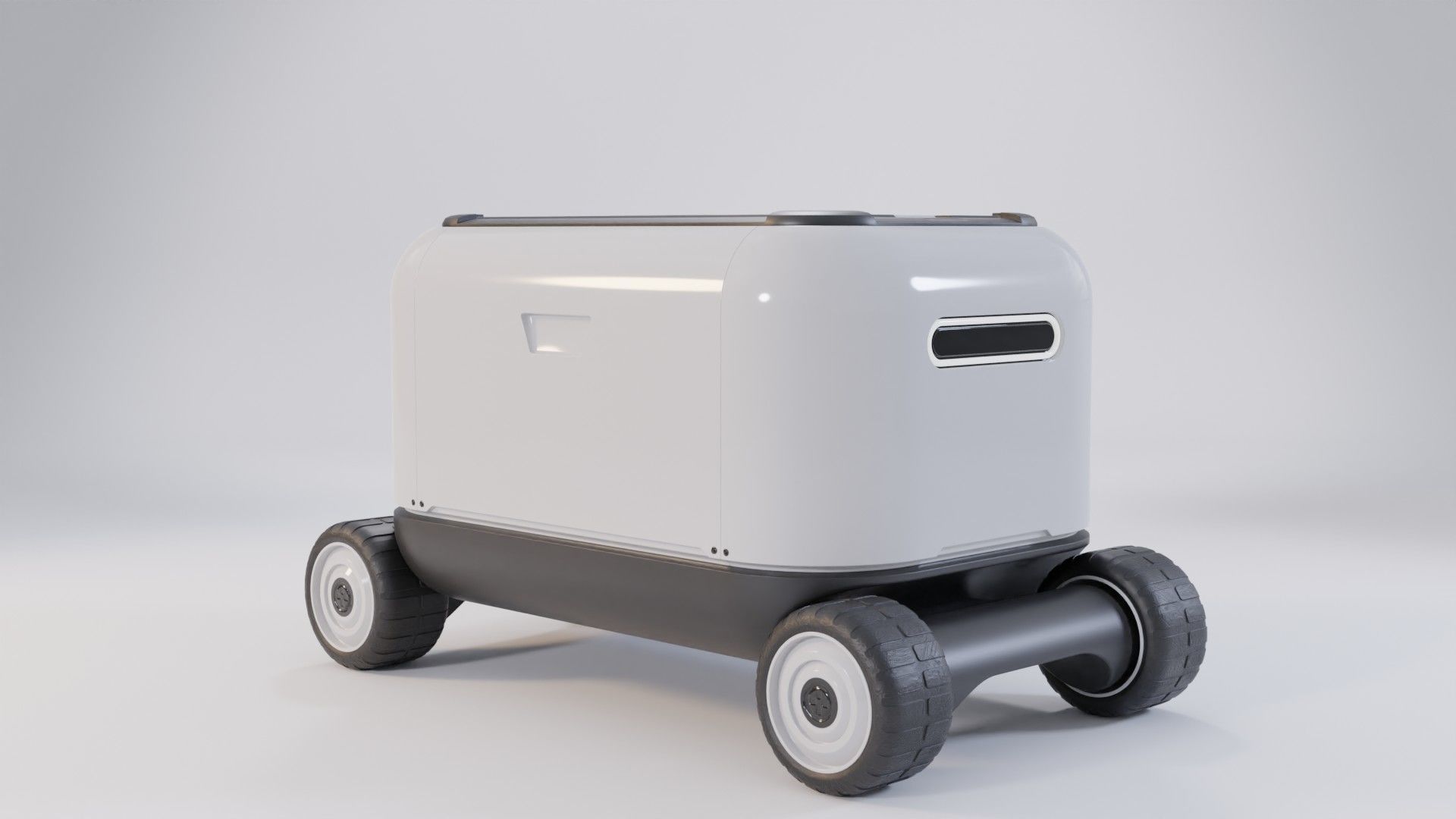 Futuristic Delivery Bot Low-poly 3D model_1
