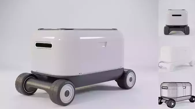 Futuristic Delivery Bot Low-poly 3D model Futuristic Delivery Bot Low-poly 3D model