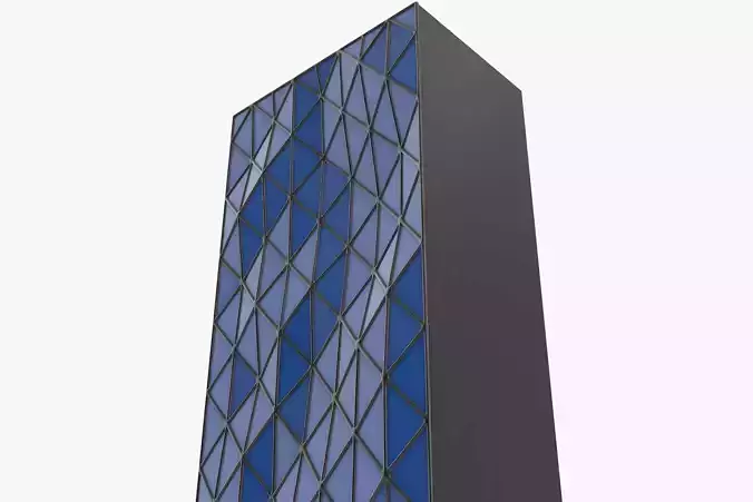 Polygonal Tower Crinkled Facade 3D model