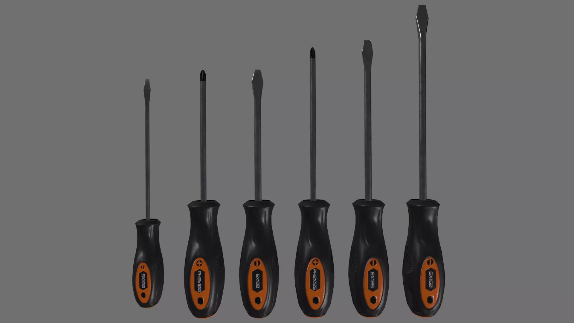 Screwdriver Set Low-poly 3D model