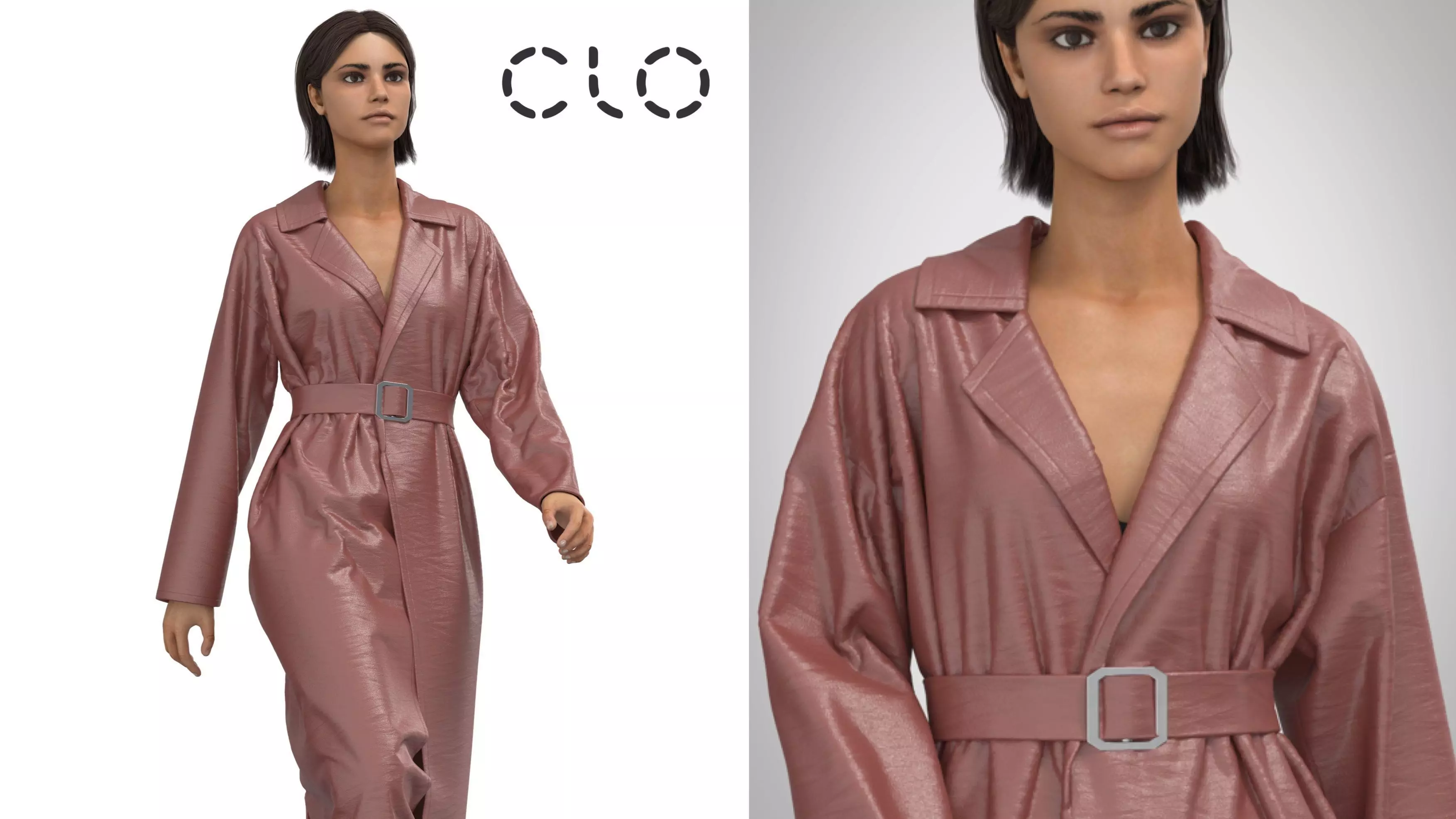 Coat trench 3D model_0