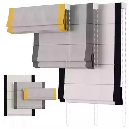 Roman Curtains 182 Dunelm Luna Bordered Roman Blind 3D model
