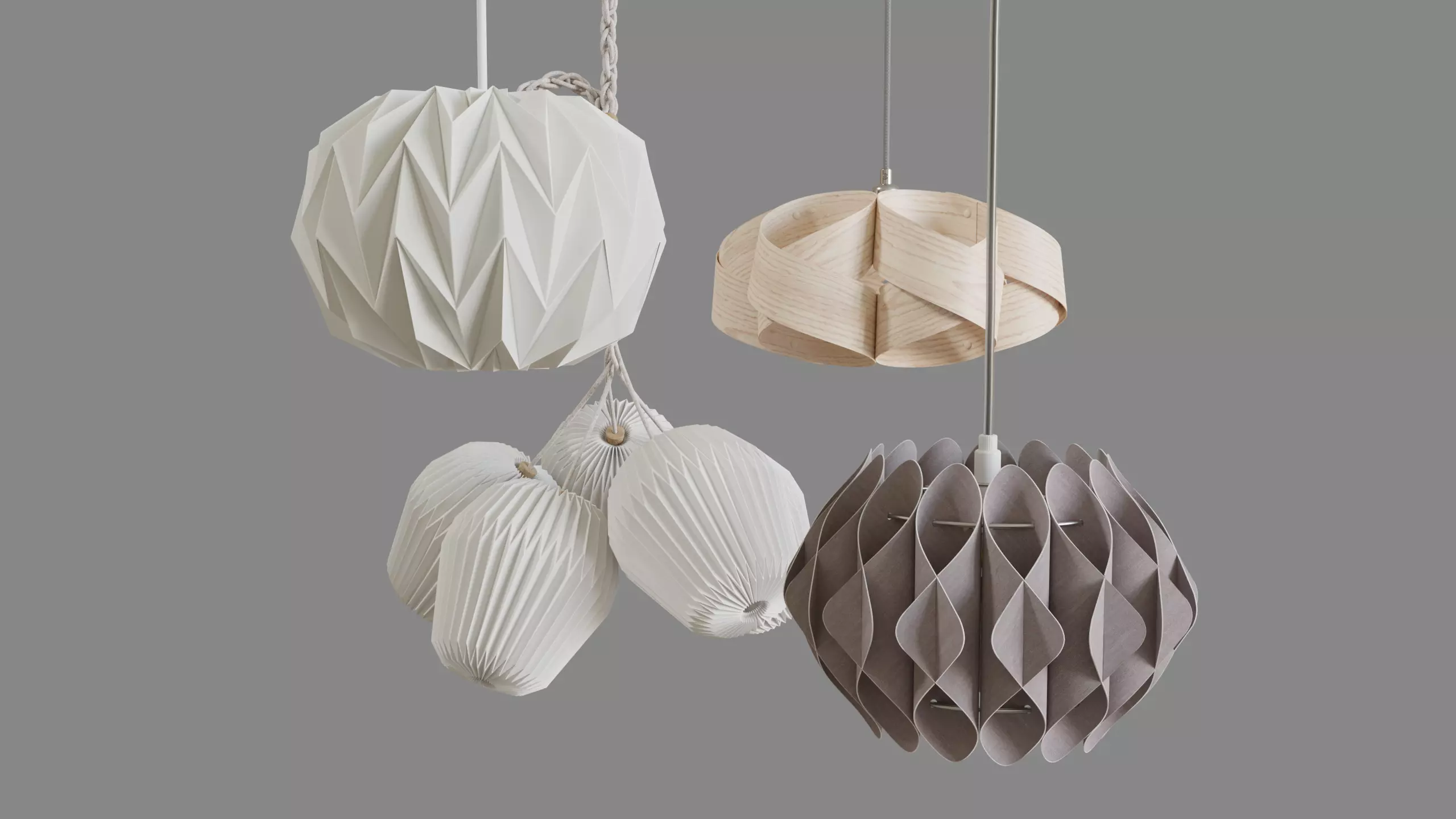 Pendant lamps set 3D Model Collection_0