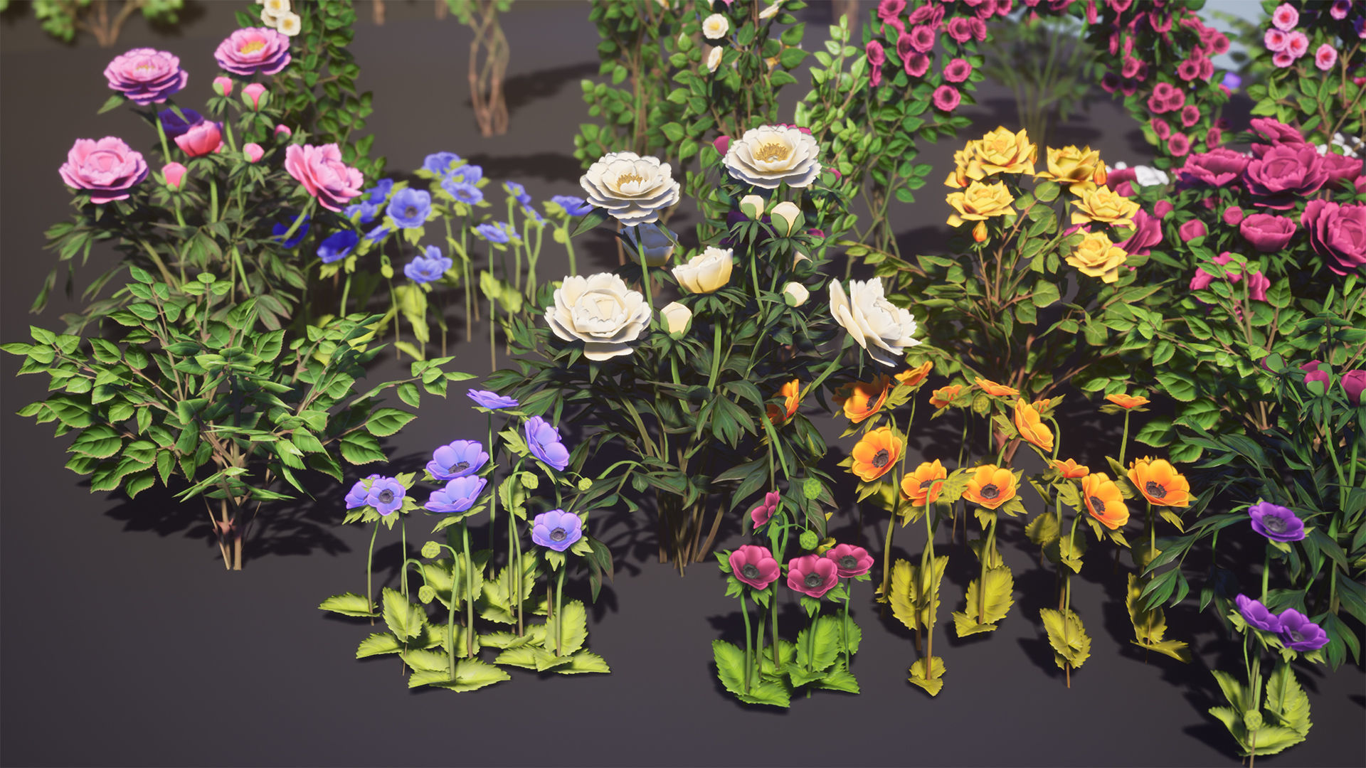 Flowers Pack Low-poly 3D model_12