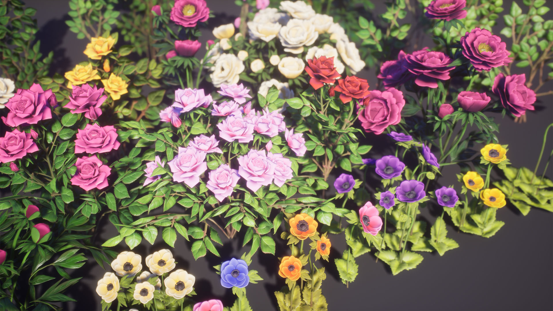 Flowers Pack Low-poly 3D model_14