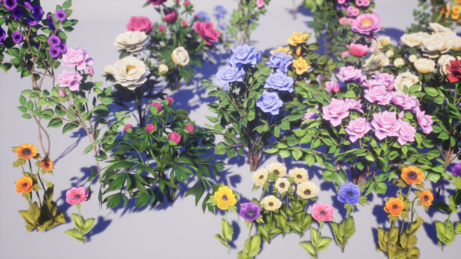 Flowers Pack Low-poly 3D model_3