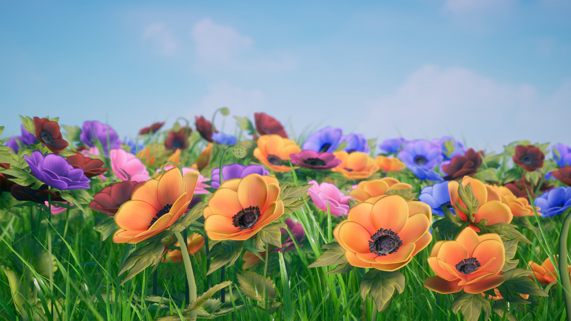 Flowers Pack Low-poly 3D model_24