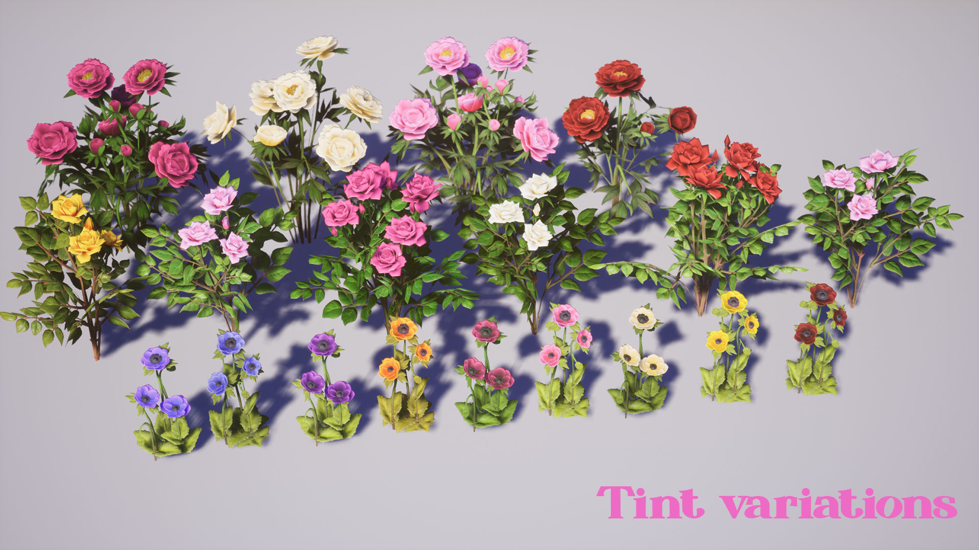Flowers Pack Low-poly 3D model_8