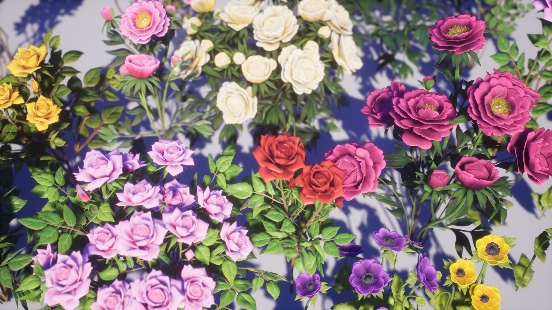 Flowers Pack Low-poly 3D model_15