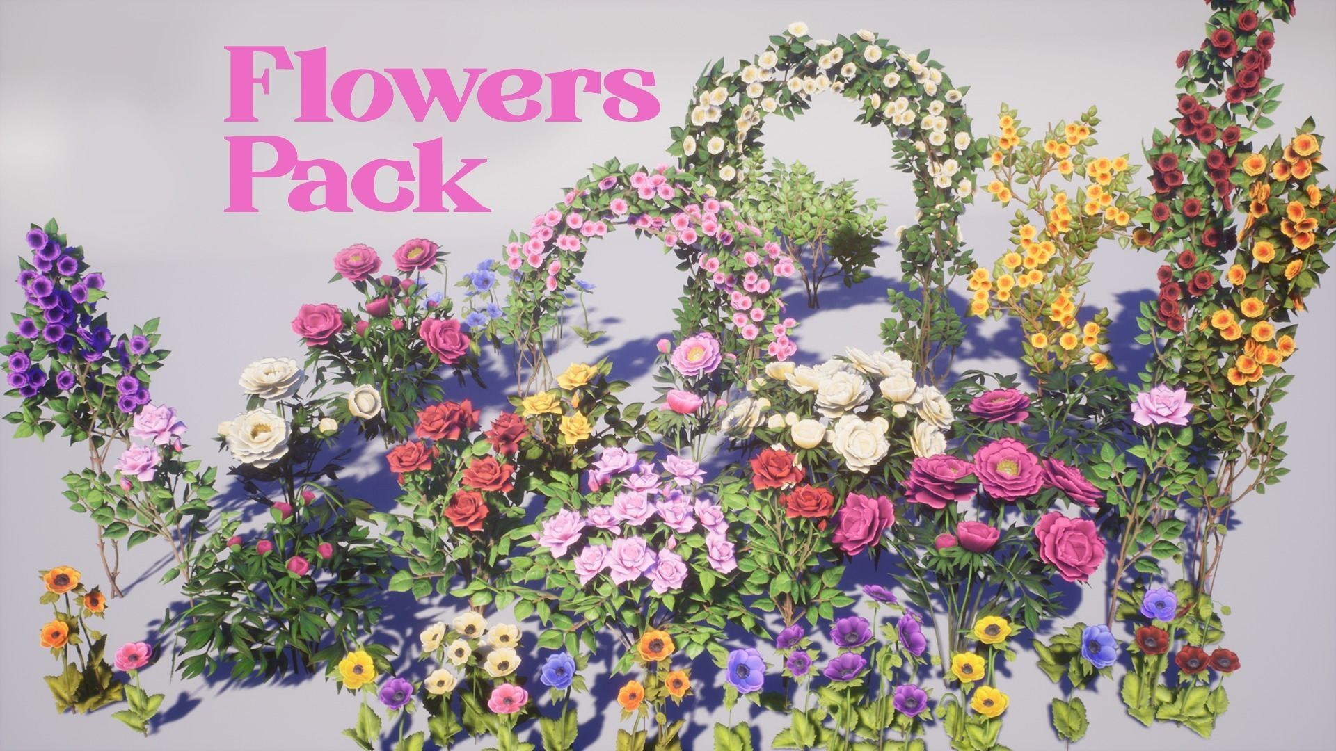 Flowers Pack Low-poly 3D model_0