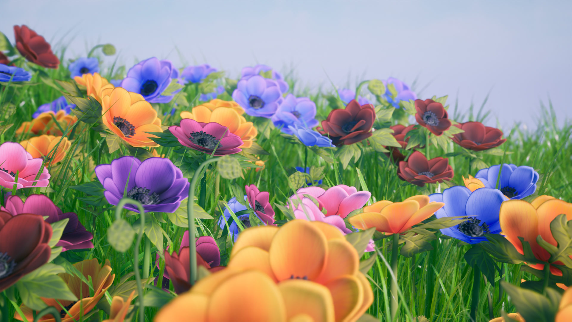 Flowers Pack Low-poly 3D model_23