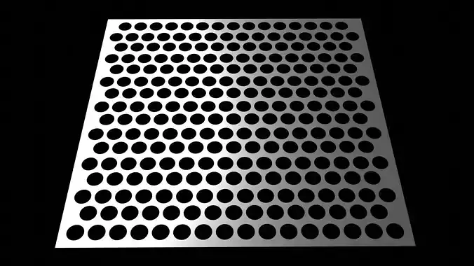 Perforated panel with 50 percent of opening 3D model
