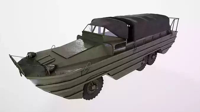 GMC-DUKW-353 Amphibious Vehicle Low-poly 3D model