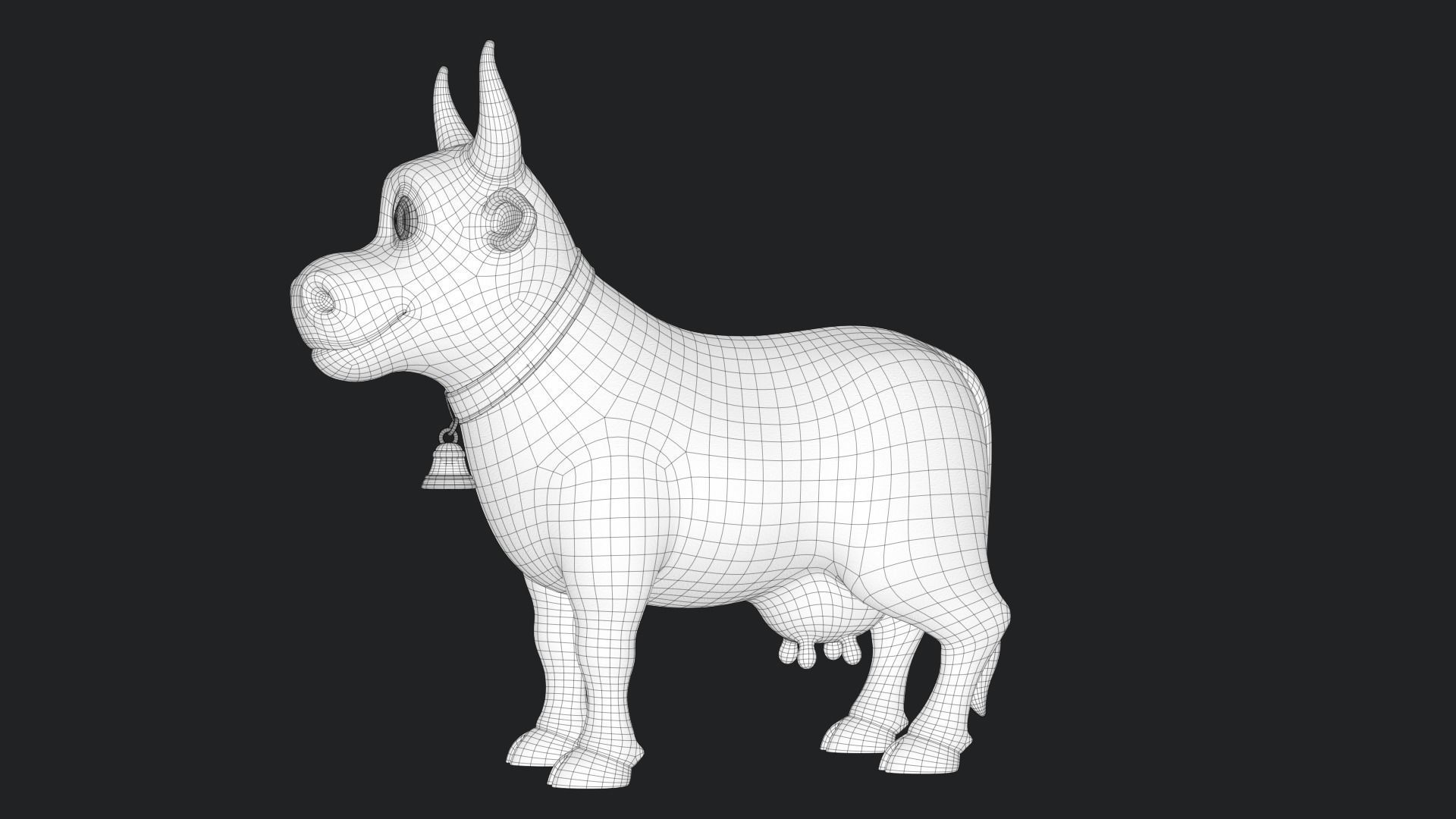 Cartoon Cow V3 Low-poly 3D model_14