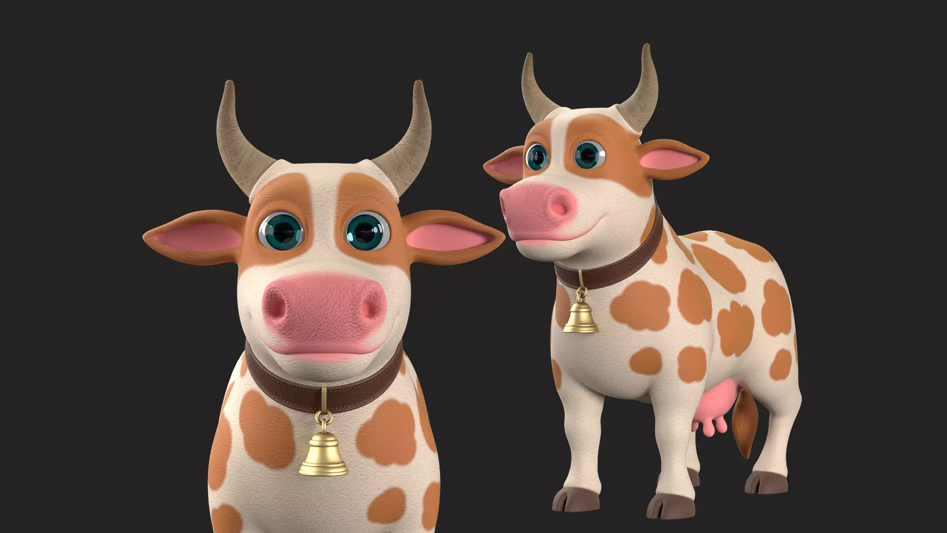 Cartoon Cow V3 Low-poly 3D model_0