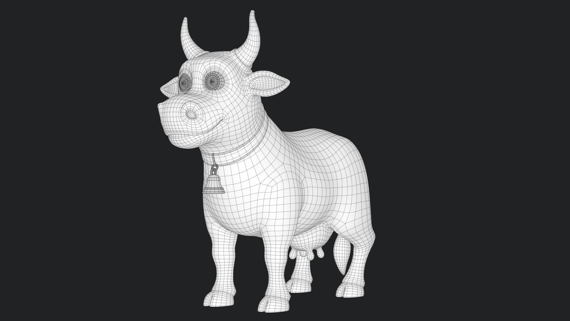 Cartoon Cow V3 Low-poly 3D model_13