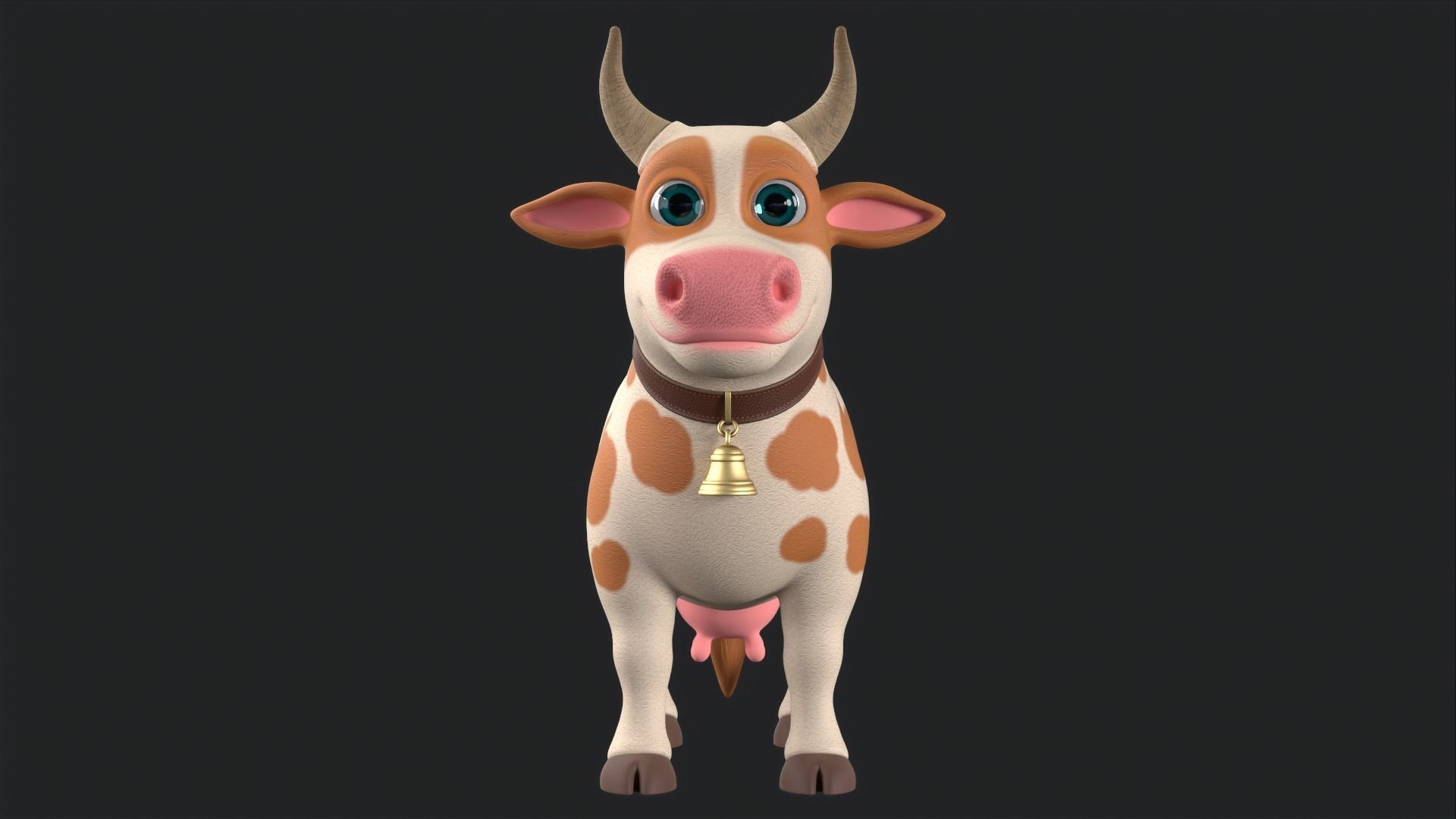 Cartoon Cow V3 Low-poly 3D model_2