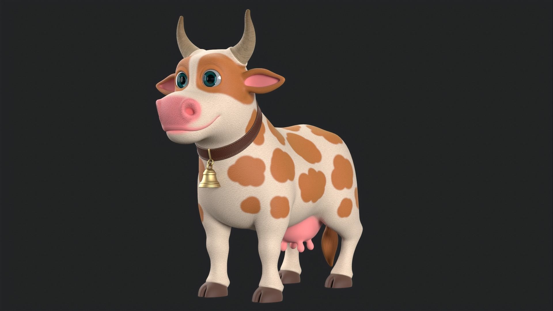 Cartoon Cow V3 Low-poly 3D model_3