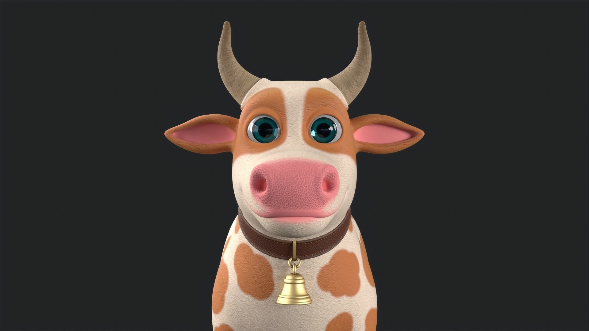 Cartoon Cow V3 Low-poly 3D model_32