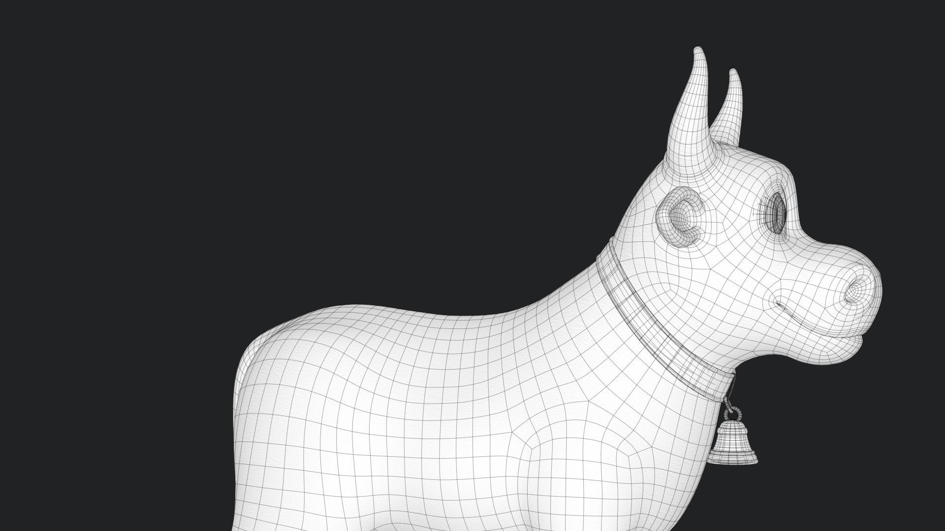 Cartoon Cow V3 Low-poly 3D model_30