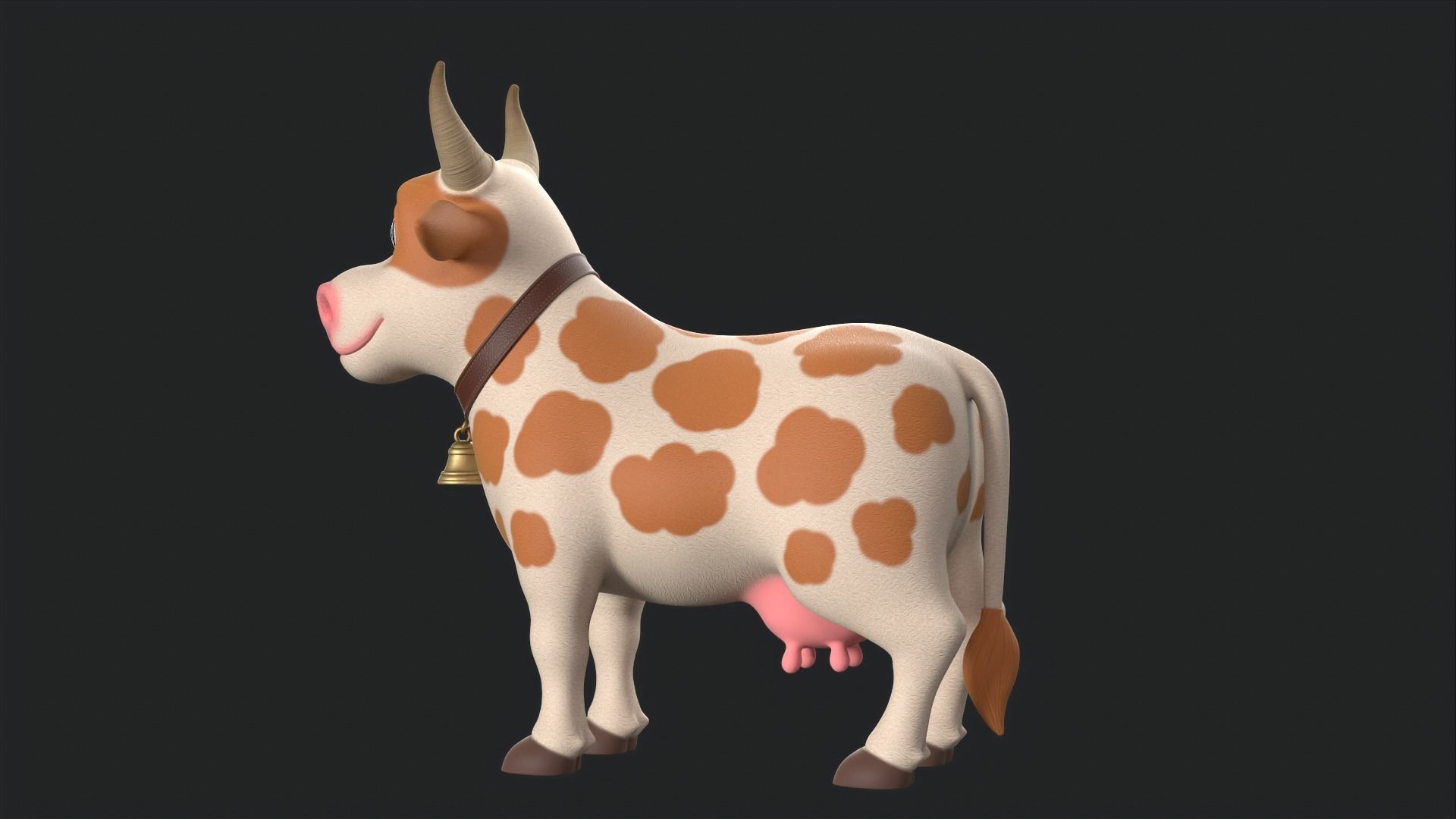Cartoon Cow V3 Low-poly 3D model_5