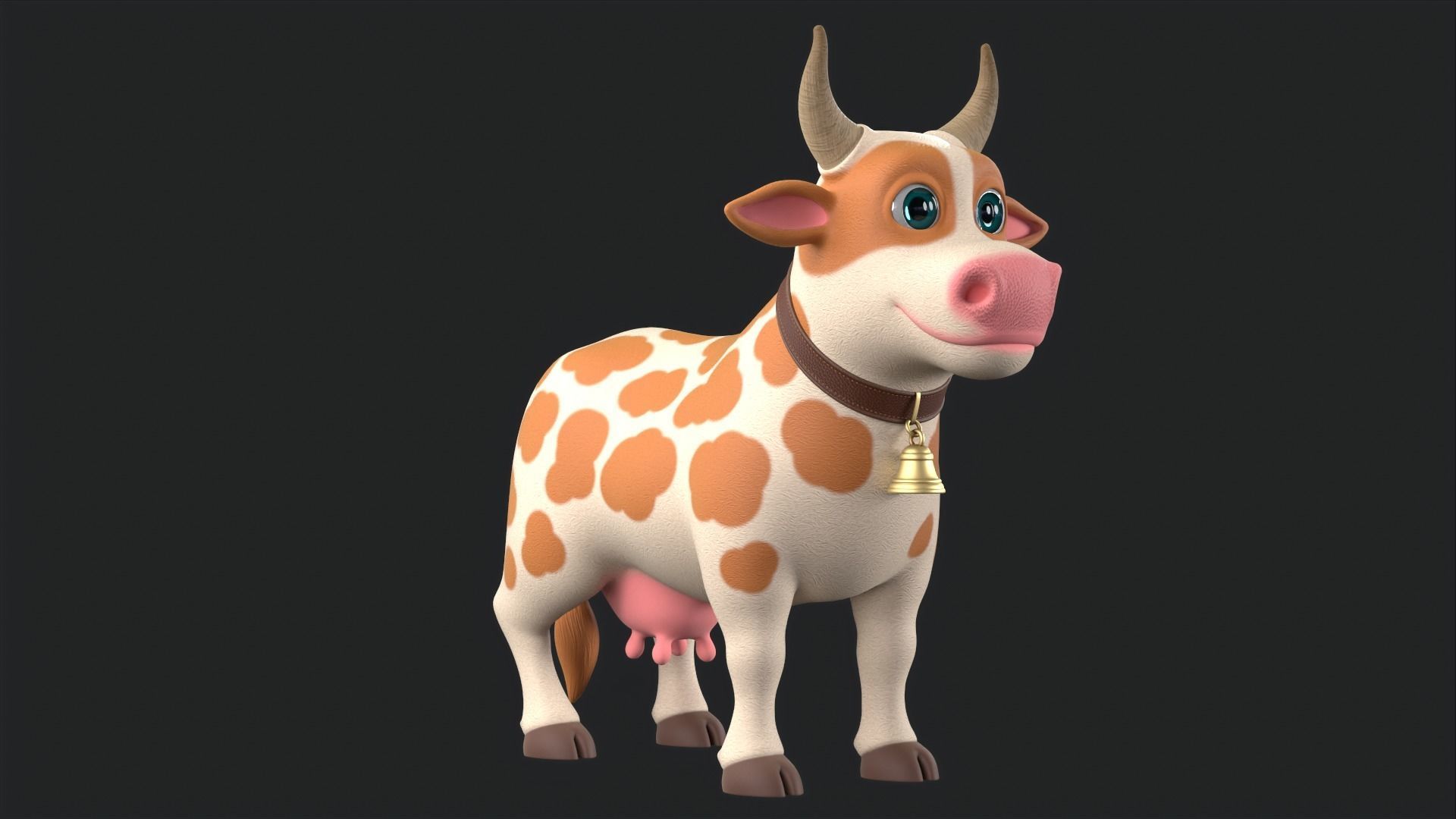 Cartoon Cow V3 Low-poly 3D model_11