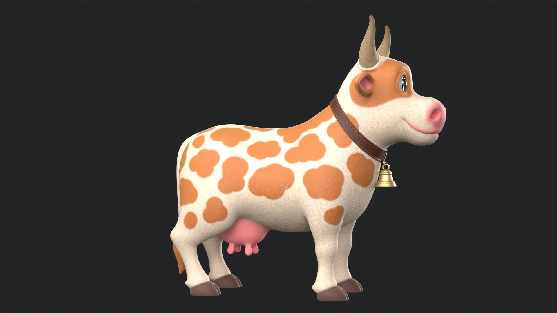Cartoon Cow V3 Low-poly 3D model_10