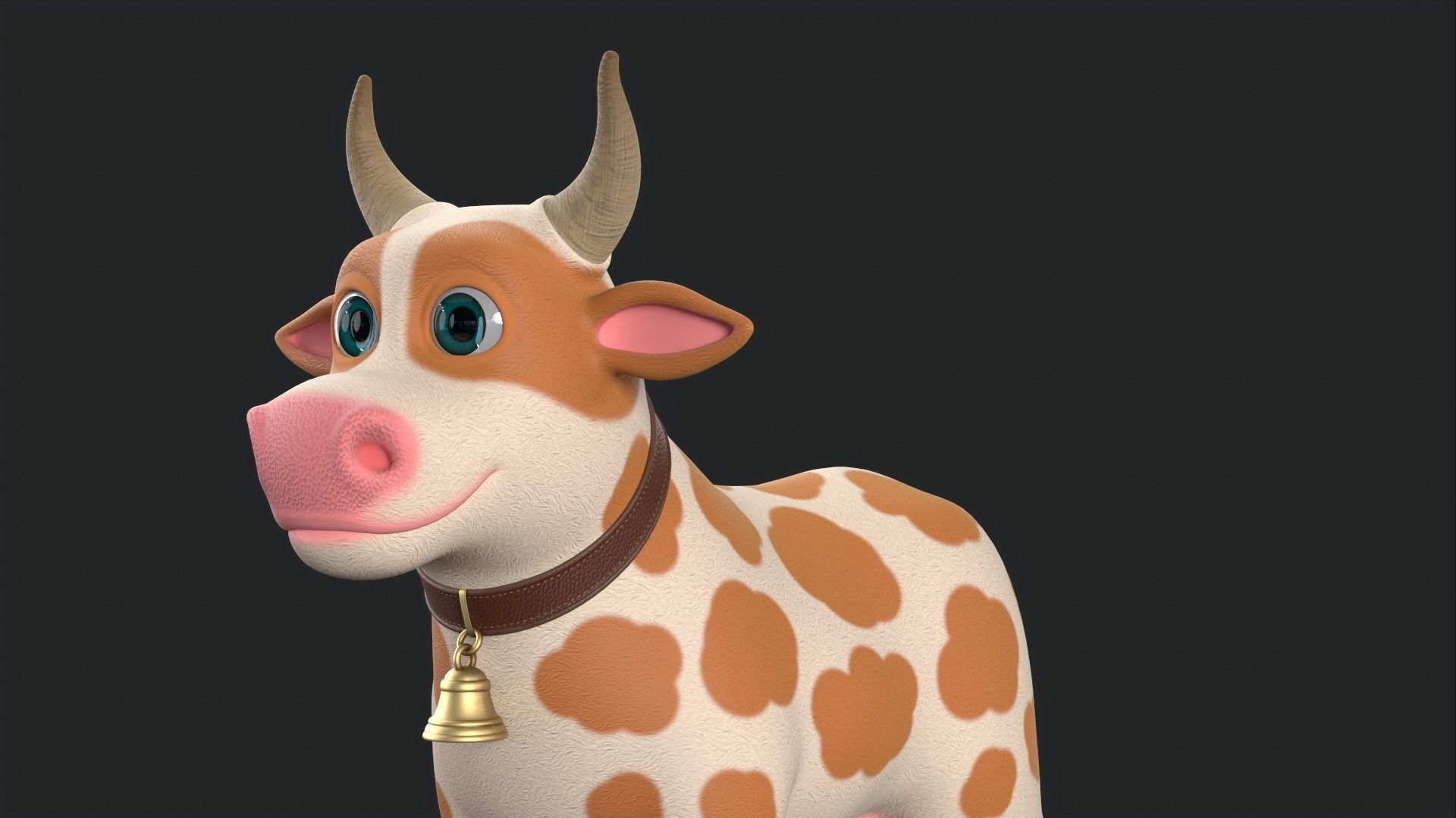Cartoon Cow V3 Low-poly 3D model_33