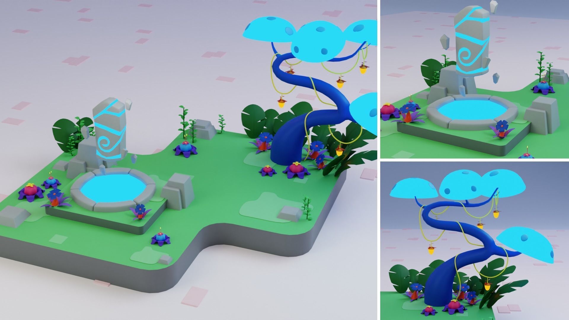 Fantasy Islands Exteriors Low Poly Low-poly 3D model_8