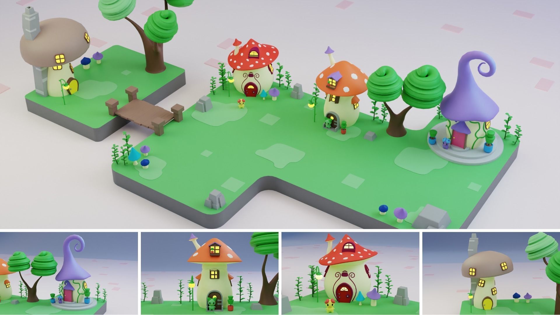 Fantasy Islands Exteriors Low Poly Low-poly 3D model_4