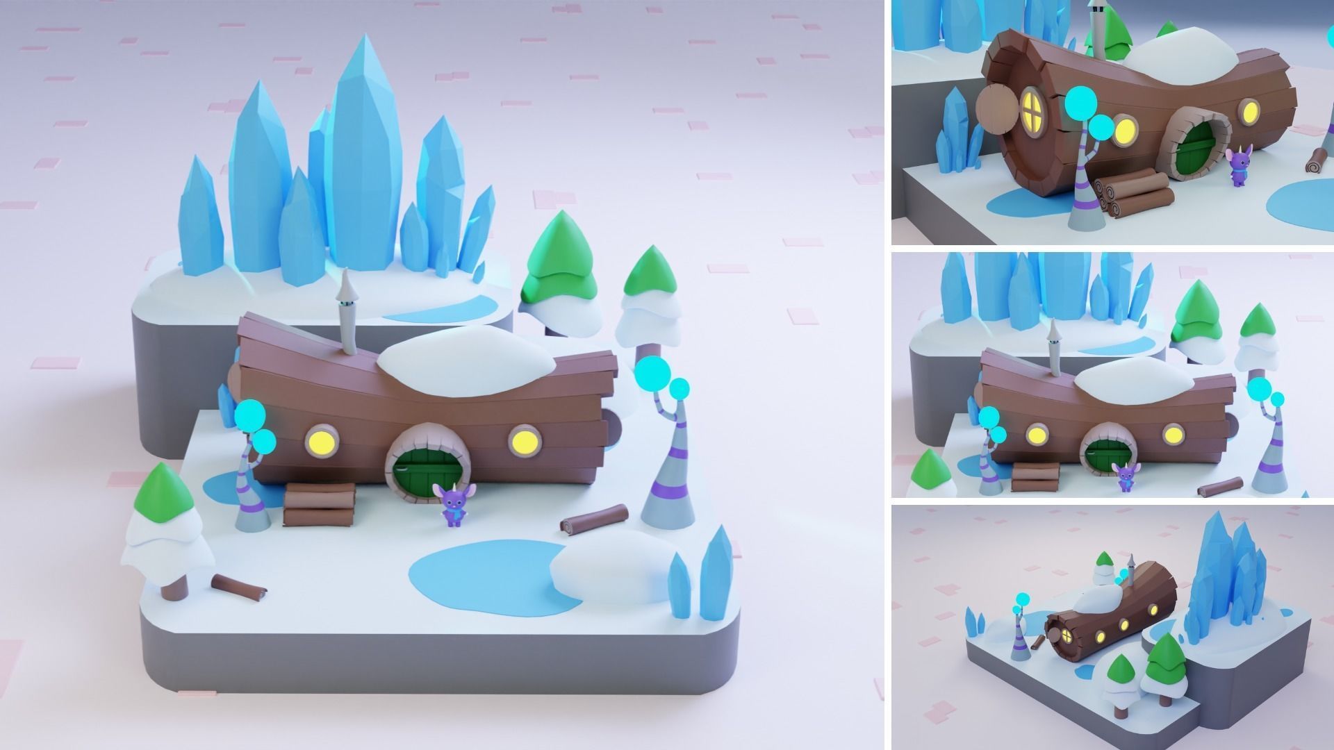 Fantasy Islands Exteriors Low Poly Low-poly 3D model_16