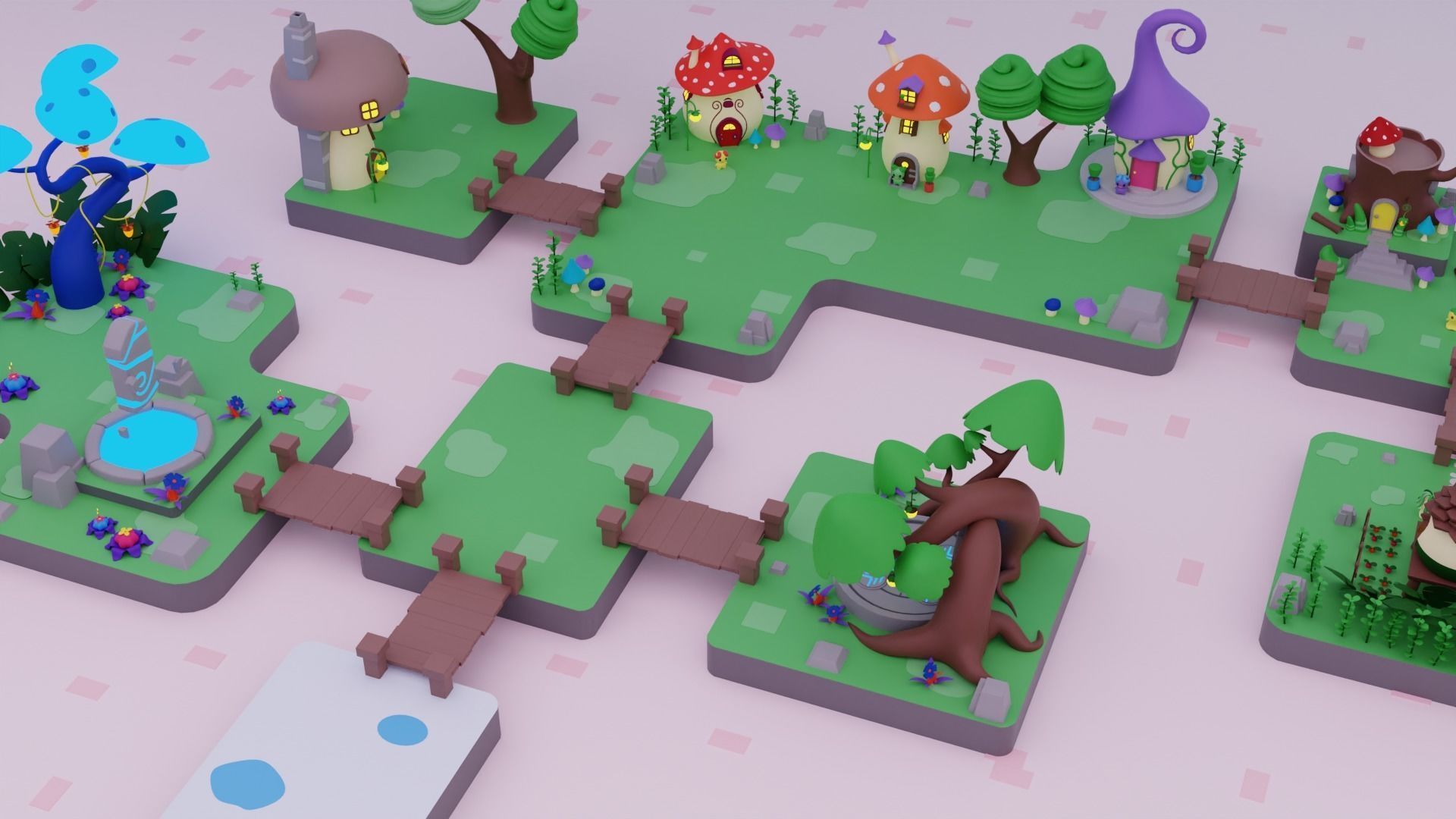 Fantasy Islands Exteriors Low Poly Low-poly 3D model_26