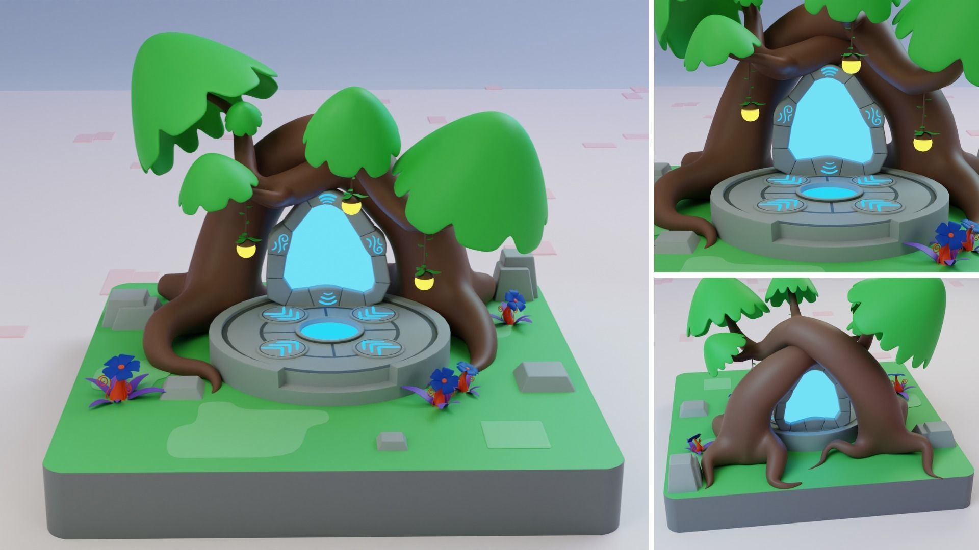 Fantasy Islands Exteriors Low Poly Low-poly 3D model_10