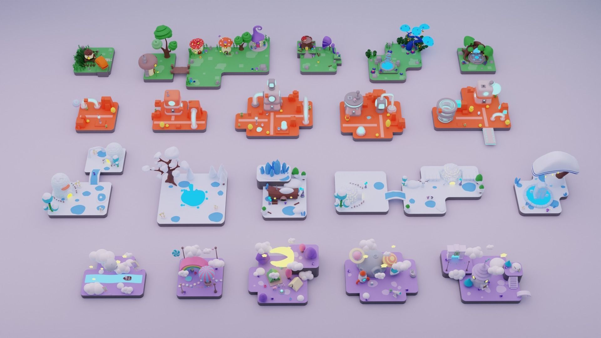 Fantasy Islands Exteriors Low Poly Low-poly 3D model_27