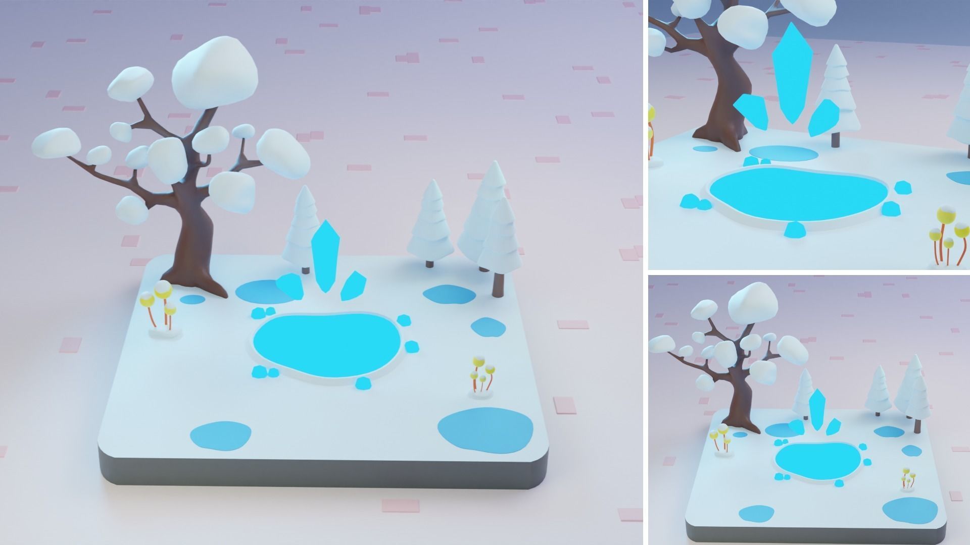 Fantasy Islands Exteriors Low Poly Low-poly 3D model_14