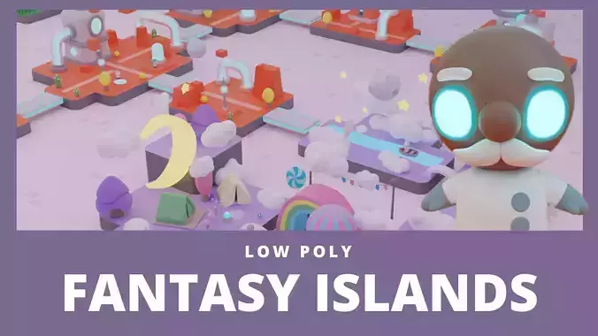 Fantasy Islands Exteriors Low Poly Low-poly 3D model